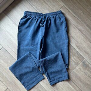 Blue elastic waist lightweight pants - women's size medium